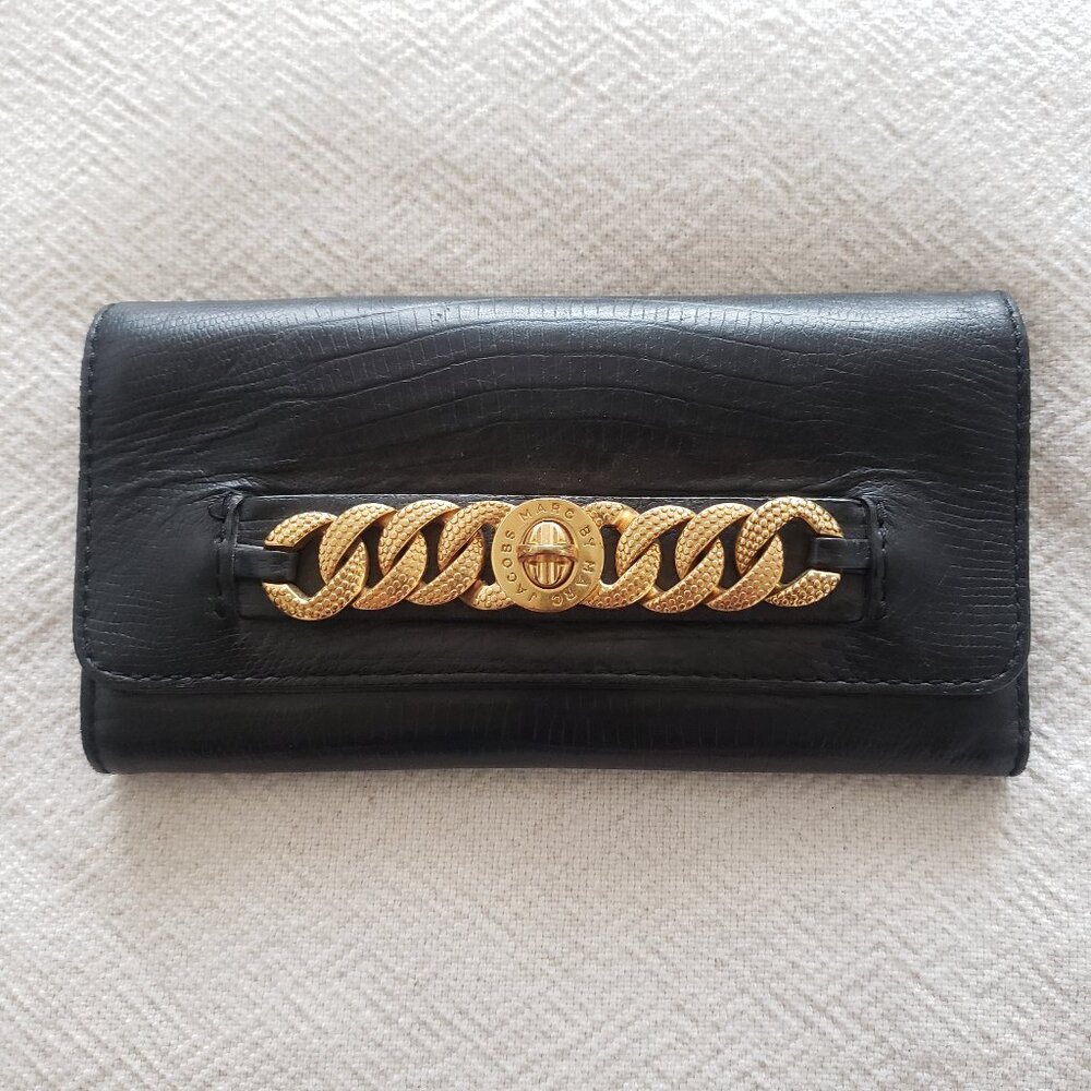 Marc by Marc Jacobs Katie Bracelet Long Trifold 100% Cow Leather Wallet